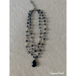 Blue Crystal Layered Necklace